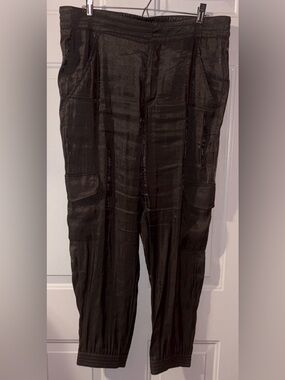 Anthropologie Shimmer Cargo Joggers size Large
